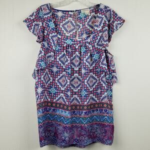 Meadow Rue | Square Neckline Cap Sleeves Blouse